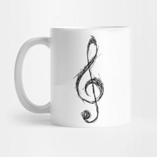 Sketched Treble Clef Mug